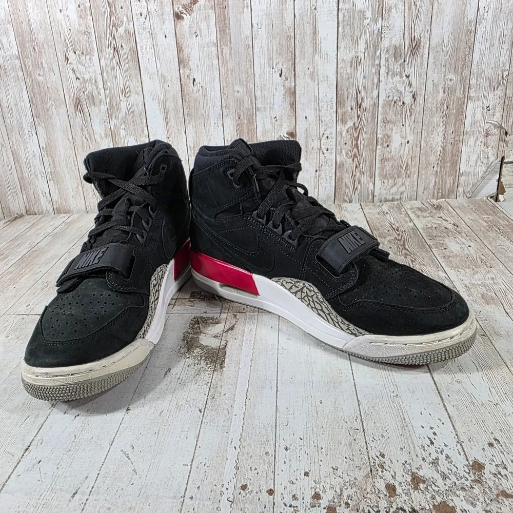 Jordan Legacy 312 Black Varsity Red Cement AV3922-060 Mens 10.5 High Top Shoes